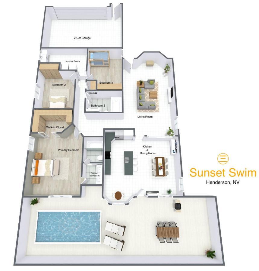 Sunset Swim - Modern Vegas Heated Pool Retreat Villa Хендерсън Екстериор снимка